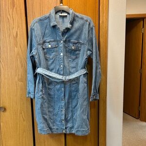 Eloquii Light Blue Denim Shirt Dress